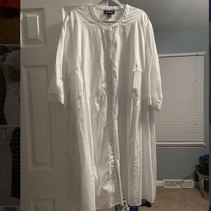 Roaman’s 32W White Babydoll Cotton Dress